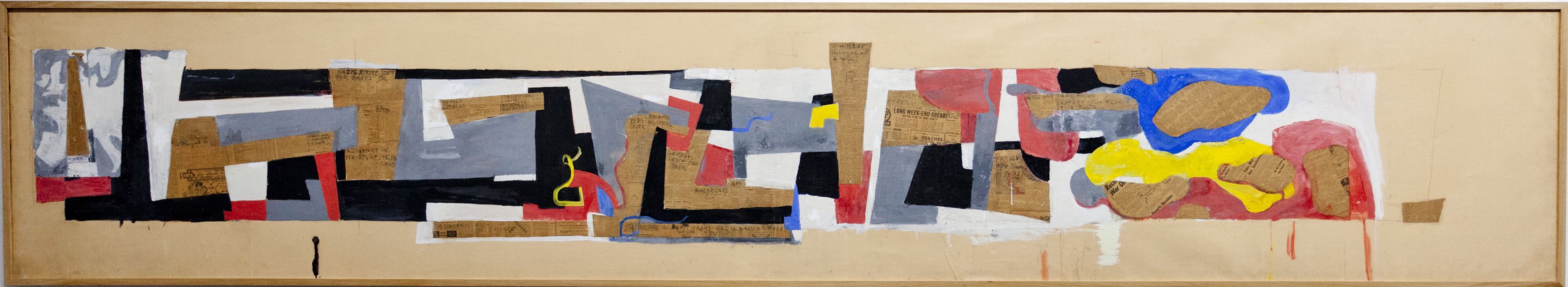 Hans Richter: Stalingrad (Sieg im Osten), 1943-1946 Tempera, Collage auf Papier über Leinwand, 94 x 512 cm