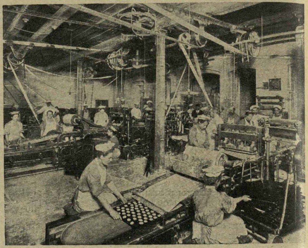 Biskuitabteilung in Fabrik in Russland, ca. 1910