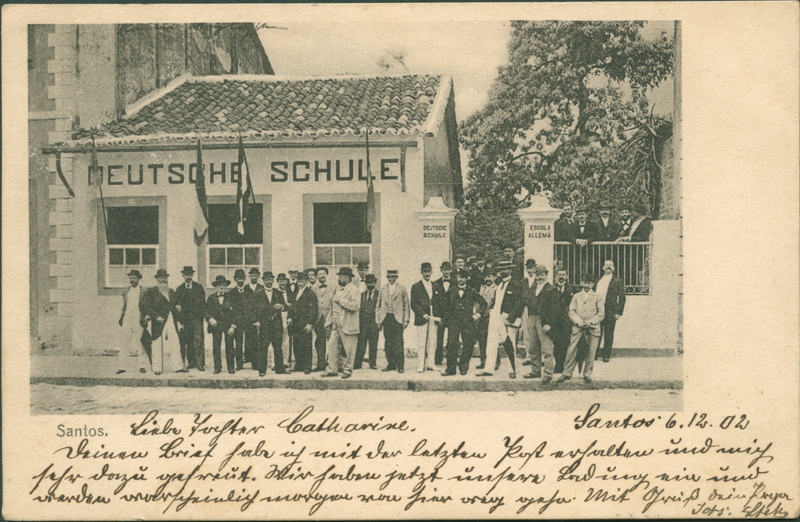 Bildpostkarte „Santos.“, gelaufen 1902, aus der Sammlung der SHMH/Altonaer Museum, Hamburg, Inv. Nr. 1995-139,1 © Foto: SHMH/Altonaer Museum, mit freundlicher Genehmigung