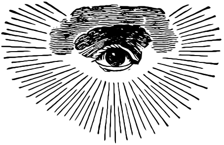 Das Auge Gottes in der Freimaurer-Symbolik, Quelle: Wikimedia Commons https://de.wikipedia.org/wiki/Auge_der_Vorsehung#/media/File:MasonicEyeOfProvidence.gif gemeinfrei