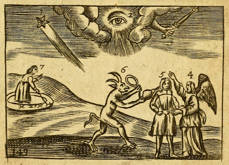 „Providentia Dei/Die Vorsehung Gottes“, aus: Johann Amos Comenius, Orbis sensualium pictus, Nürnberg 1658, S. 304, gemeinfrei