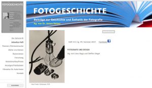 Aktuelles Heft der „Fotogeschichte“: FOTOGRAFIE UND DESIGN